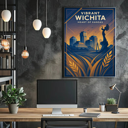 Vibrant Wichita Modern Cityscape: Urban or Cityscape Poster PosterGoat