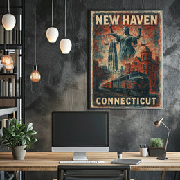 New Haven Connecticut Cityscape Photography Realism Poster