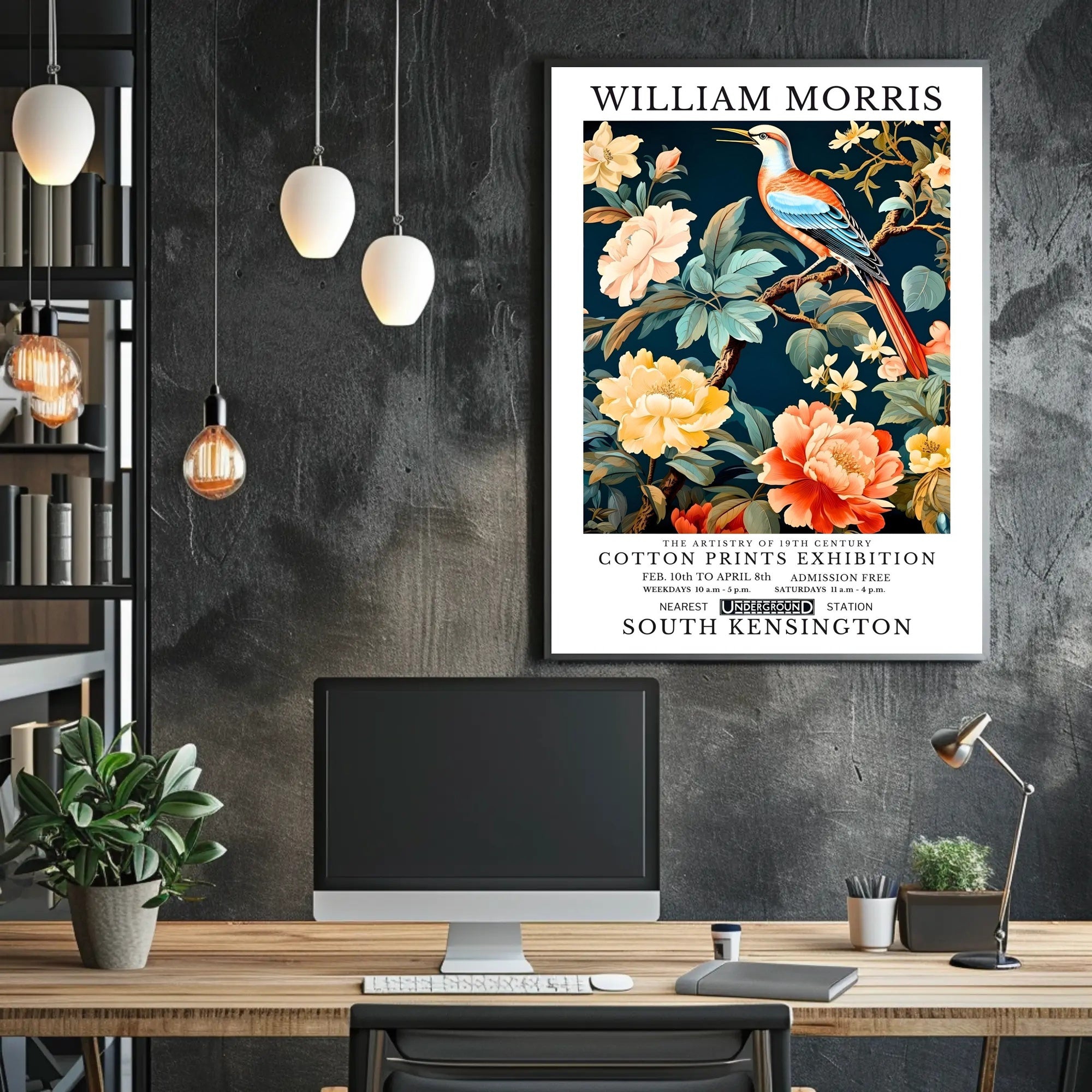 Victorian-Inspired William Morris Exhibition Artistic Poster