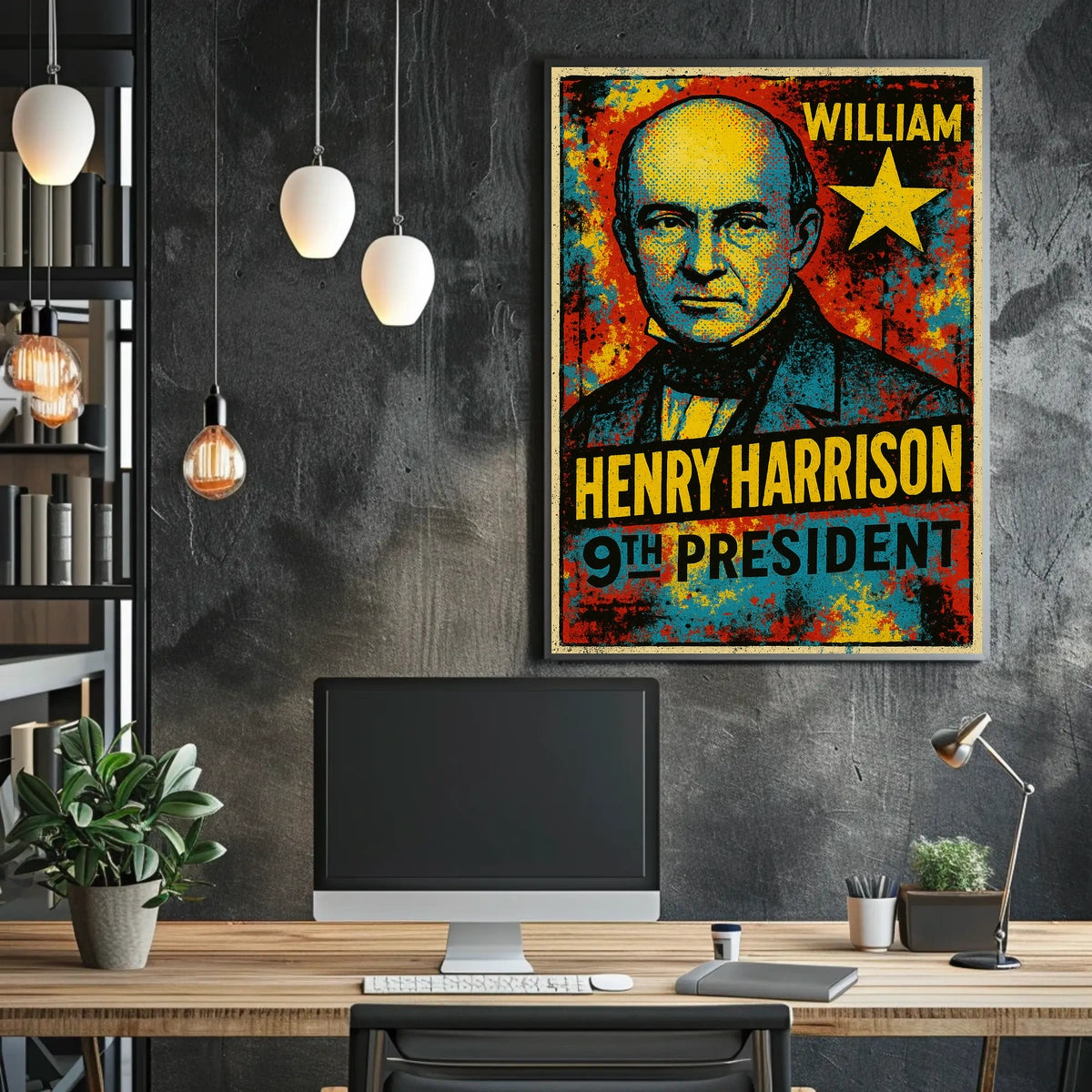 William Henry Harrison 9th President of the United States Graffiti Pop Art Poster