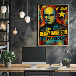 William Henry Harrison 9th President of the United States Graffiti Pop Art Poster