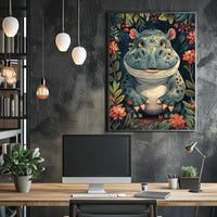 Whimsical Hippo in the Jungle Poster PosterGoat