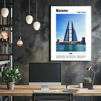 Manama Cityscape Vivid Urban Poster PosterGoat