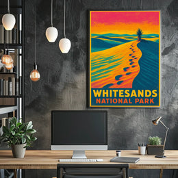 Whitesands National Park Vintage Desert Travel Poster
