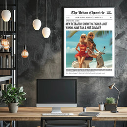 Summer Fun Dolls on Scooter Pop Culture Poster PosterGoat