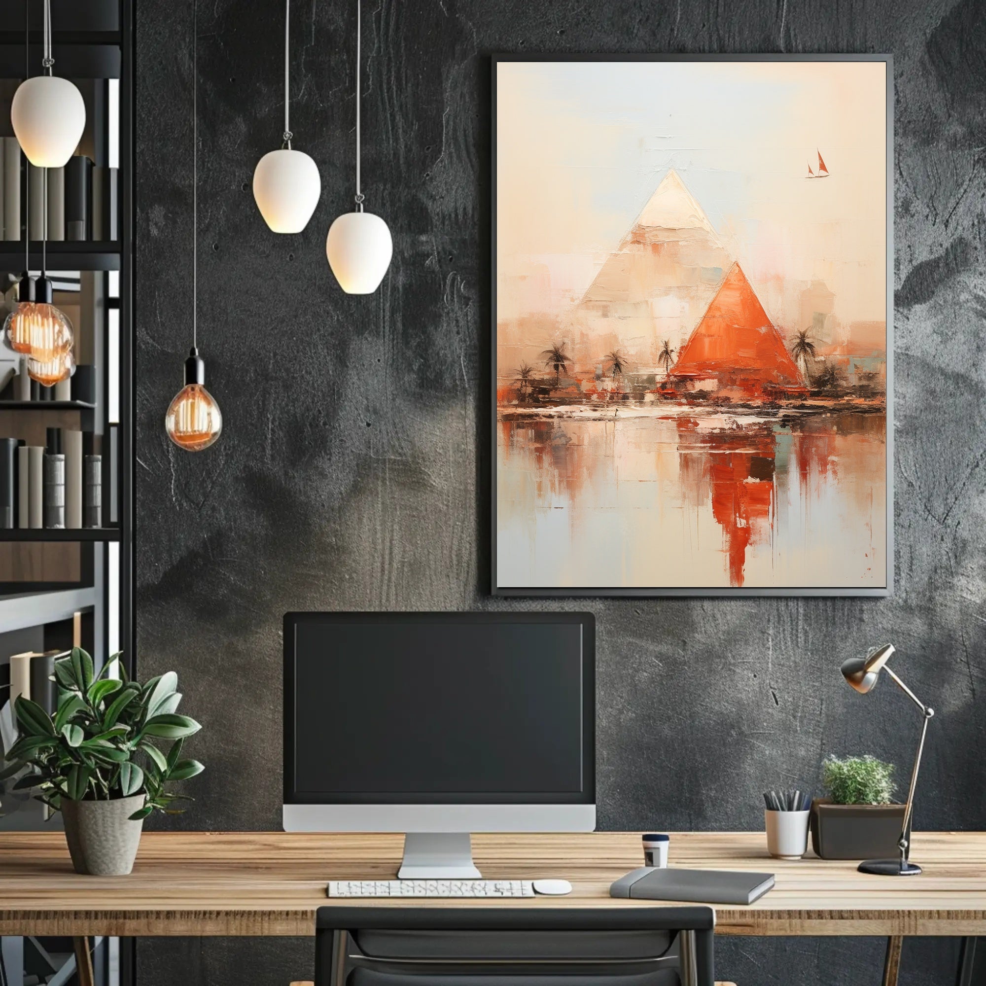 Egyptian Adventure Pyramids Desert Journey Artistic Abstract Poster