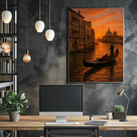 Venice Sunset Gondola: Photorealistic Travel Poster