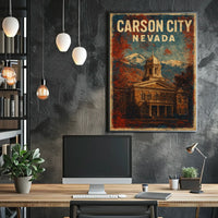 Carson City Nevada Skyline Realism Wanderlust Poster