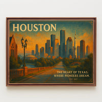 Houston Travel Poster: The Heart of Texas Art