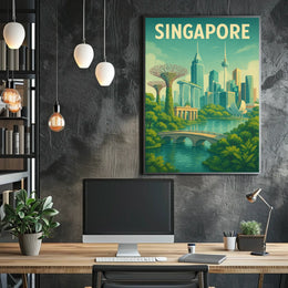 Singapore Skyline Poster