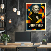 John Tyler 10th President of the United States Abstract Pop Poster