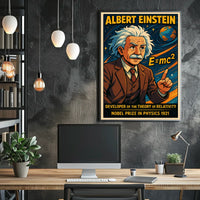 Albert Einstein Iconic Relativity Theory Vintage Scientific Collectors Wall Decor Poster