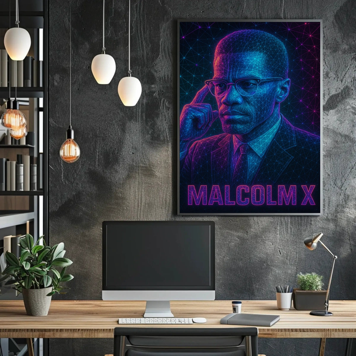 Malcolm X Visionary Leader Poster