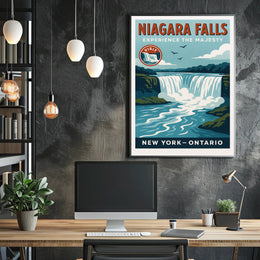 Niagara Falls Experience the Majesty Poster PosterGoat