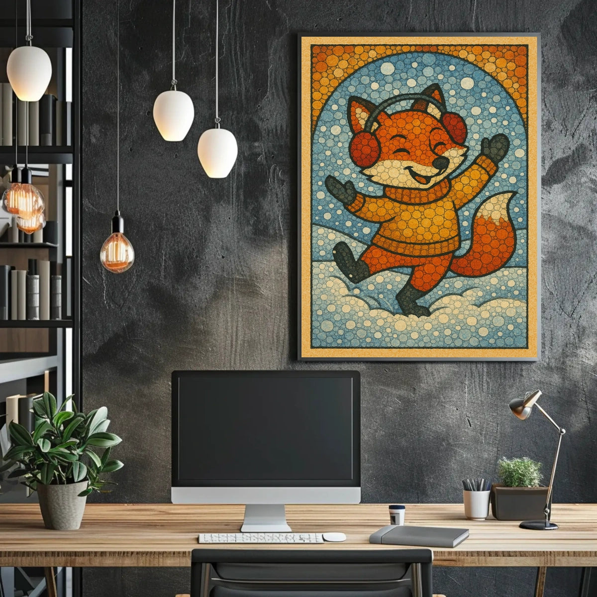 Winter Fox Joy Poster