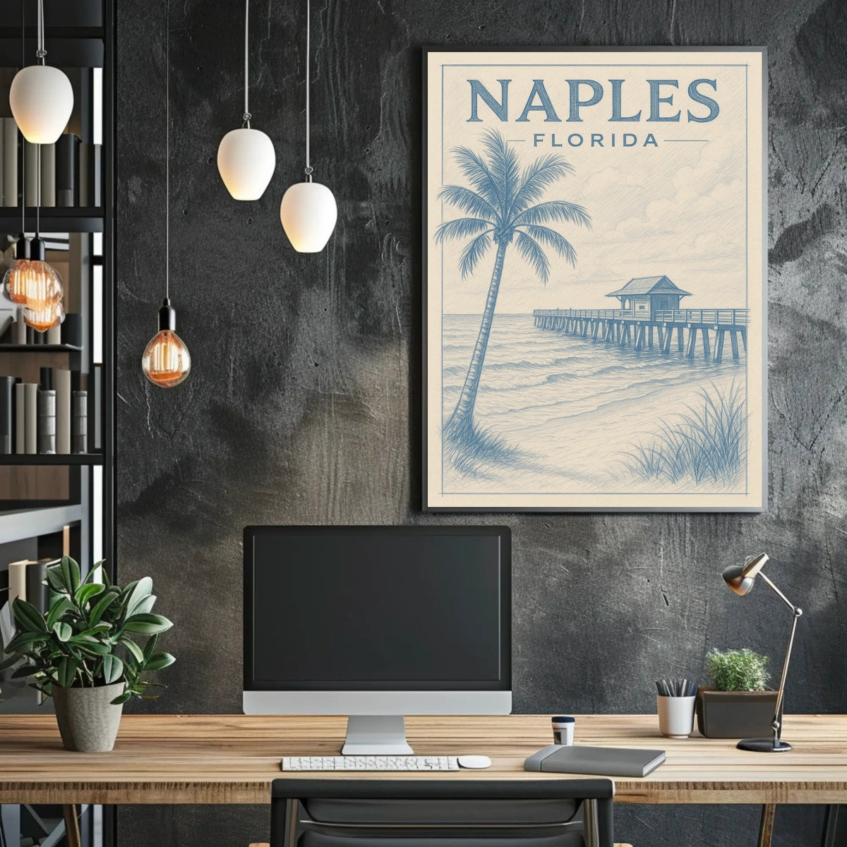 Naples Florida Coastal Serenity Poster Wall Art 18x24