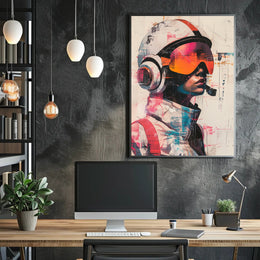 Futuristic Aviator Art Print Poster for Home Decor and Wall Art PosterGoat