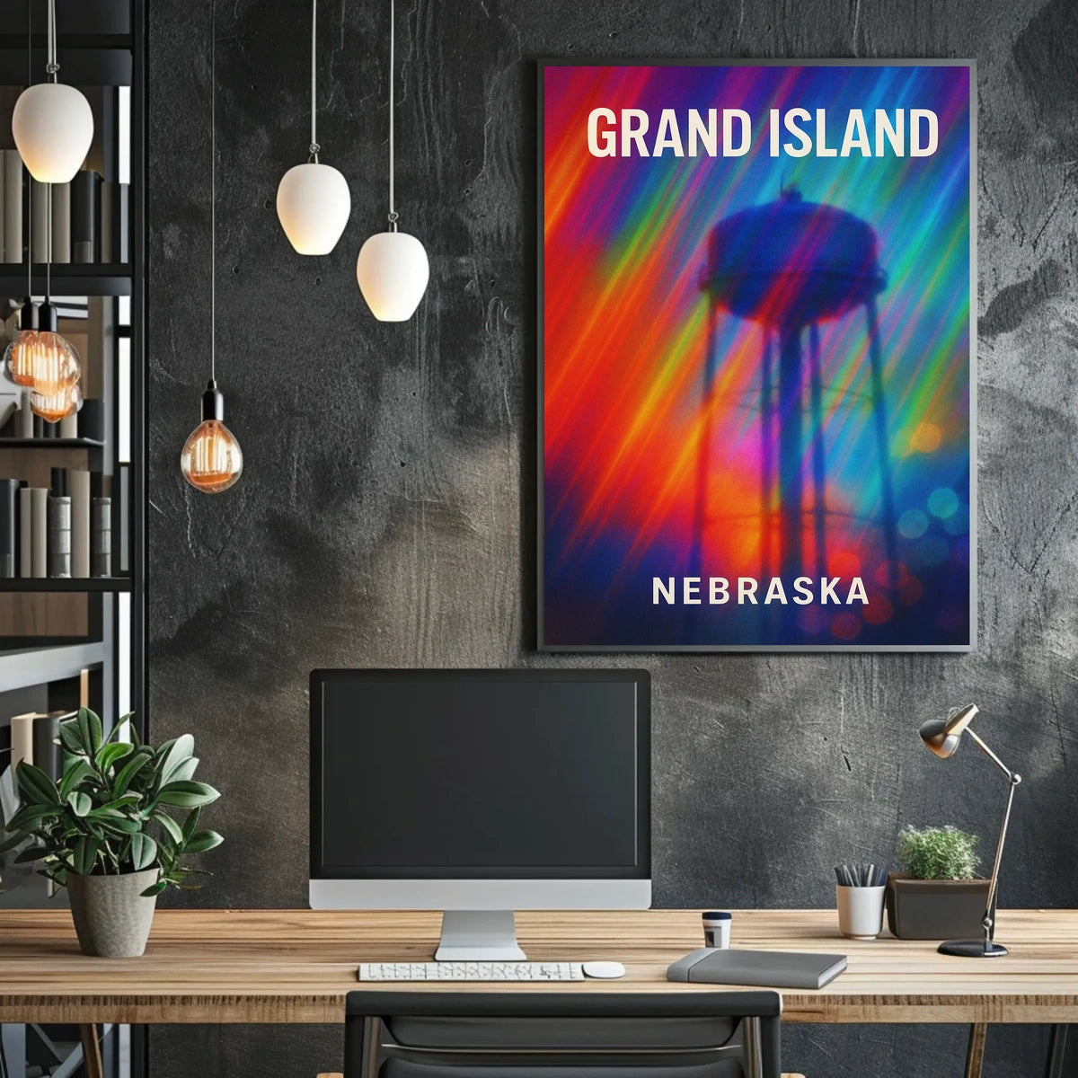 Grand Island Nebraska Scenic Minimalist Poster