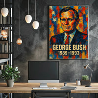 George H. W. Bush 41st President of the United States Glitch Hop Art Poster