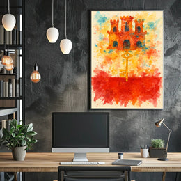 Castle And Key Symbolism Poster