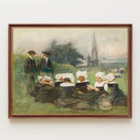 Traditional European Gathering: Serene Pastoral Heritage Poster