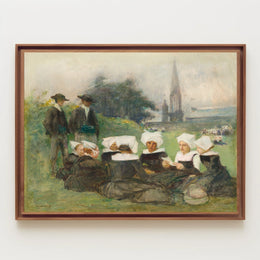 Traditional European Gathering: Serene Pastoral Heritage Poster