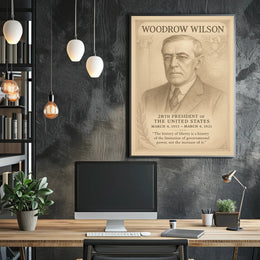 Woodrow Wilson 28th President Sketch Poster Art Print for Home Decor PosterGoat