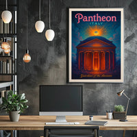 Pantheon Travel Poster Vintage Architecture Print