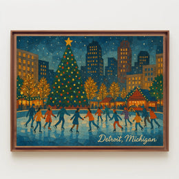 Winter Festivities in Detroit Poster