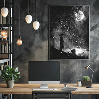 Mystical Moonlit Solitude in Nature - Artistic Poster PosterGoat