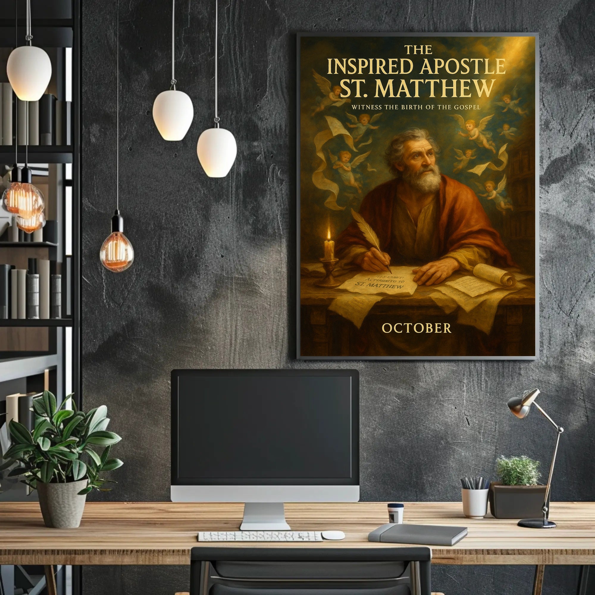 The Inspired Apostle St. Matthew Poster