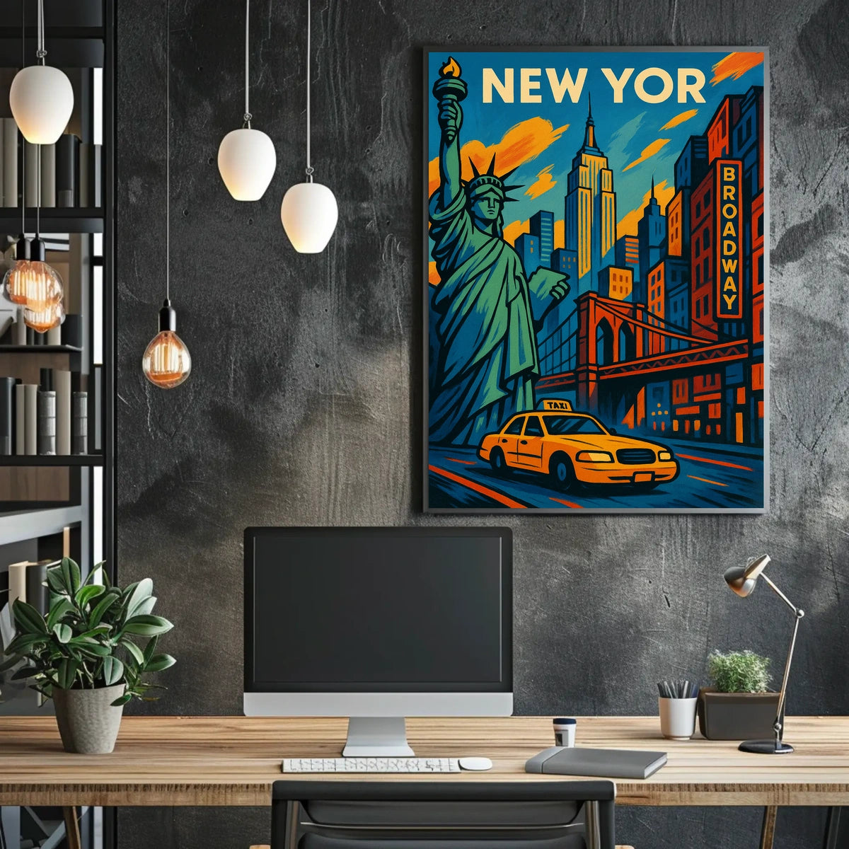 New York City Vibes Poster Scenic Cityscape Wall Art Print