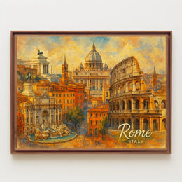 Rome Cityscape Watercolor Wanderlust Poster