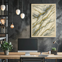 Elegant Marbled Kintsugi Design: Abstract or Artistic Poster