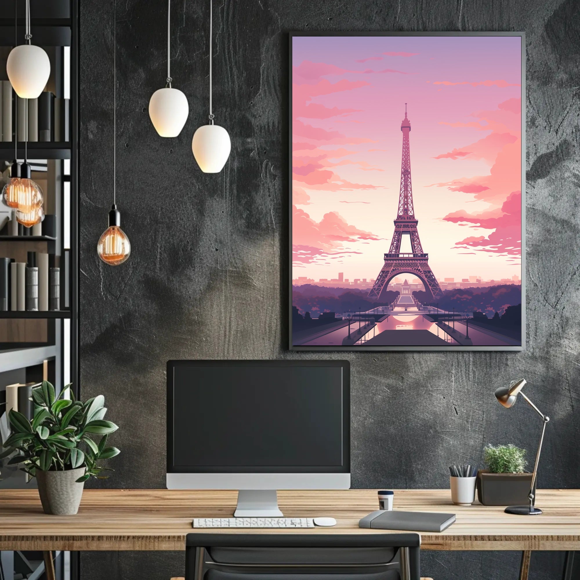 Eiffel Tower Romantic Colors Dreamy Travel Poster