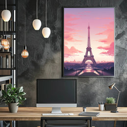 Eiffel Tower Romantic Colors Dreamy Travel Poster
