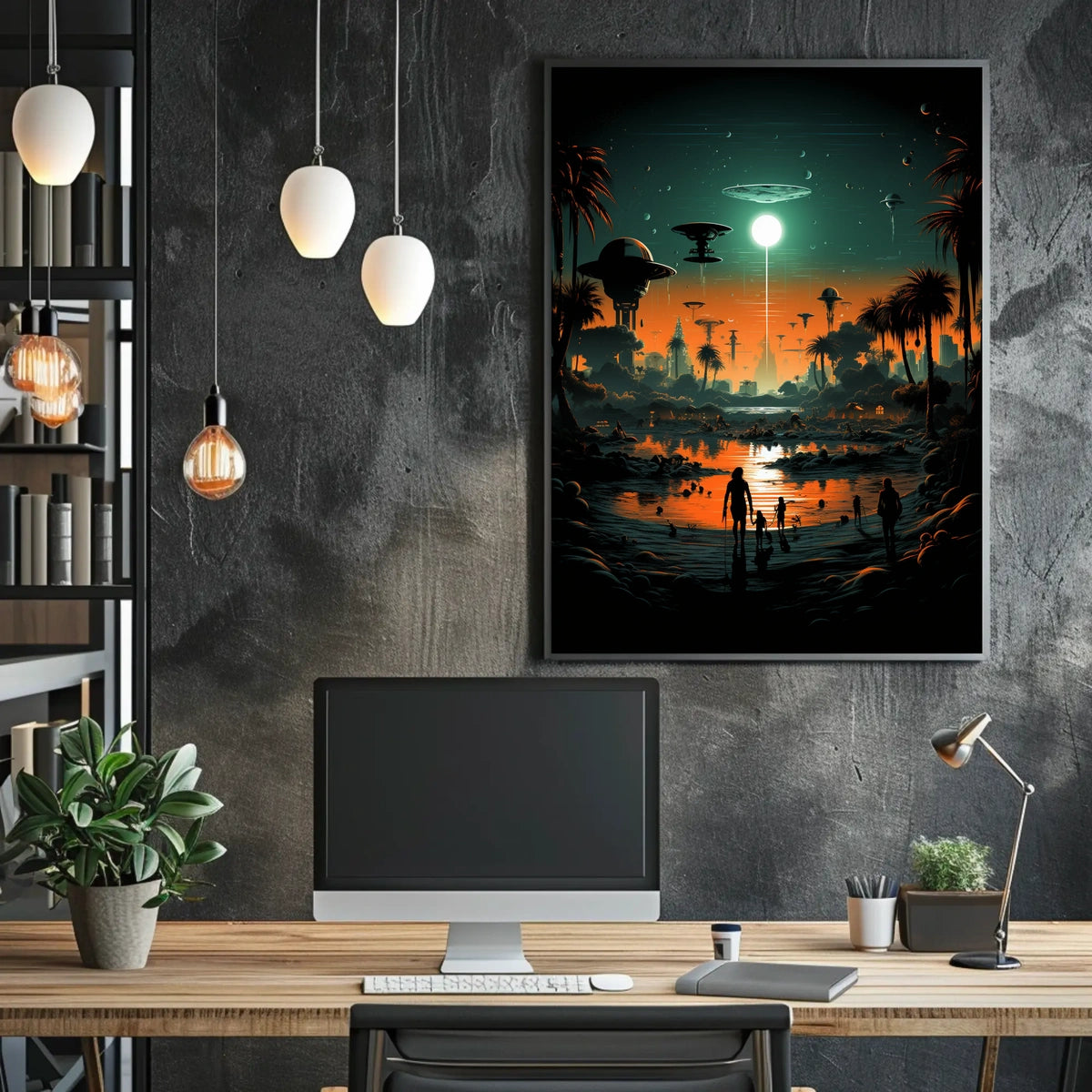 Futuristic Oasis Poster
