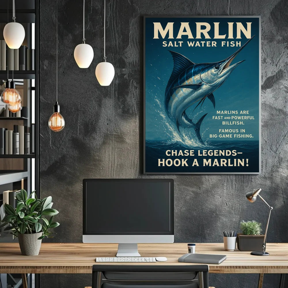 Marlin Adventure Sports Poster PosterGoat