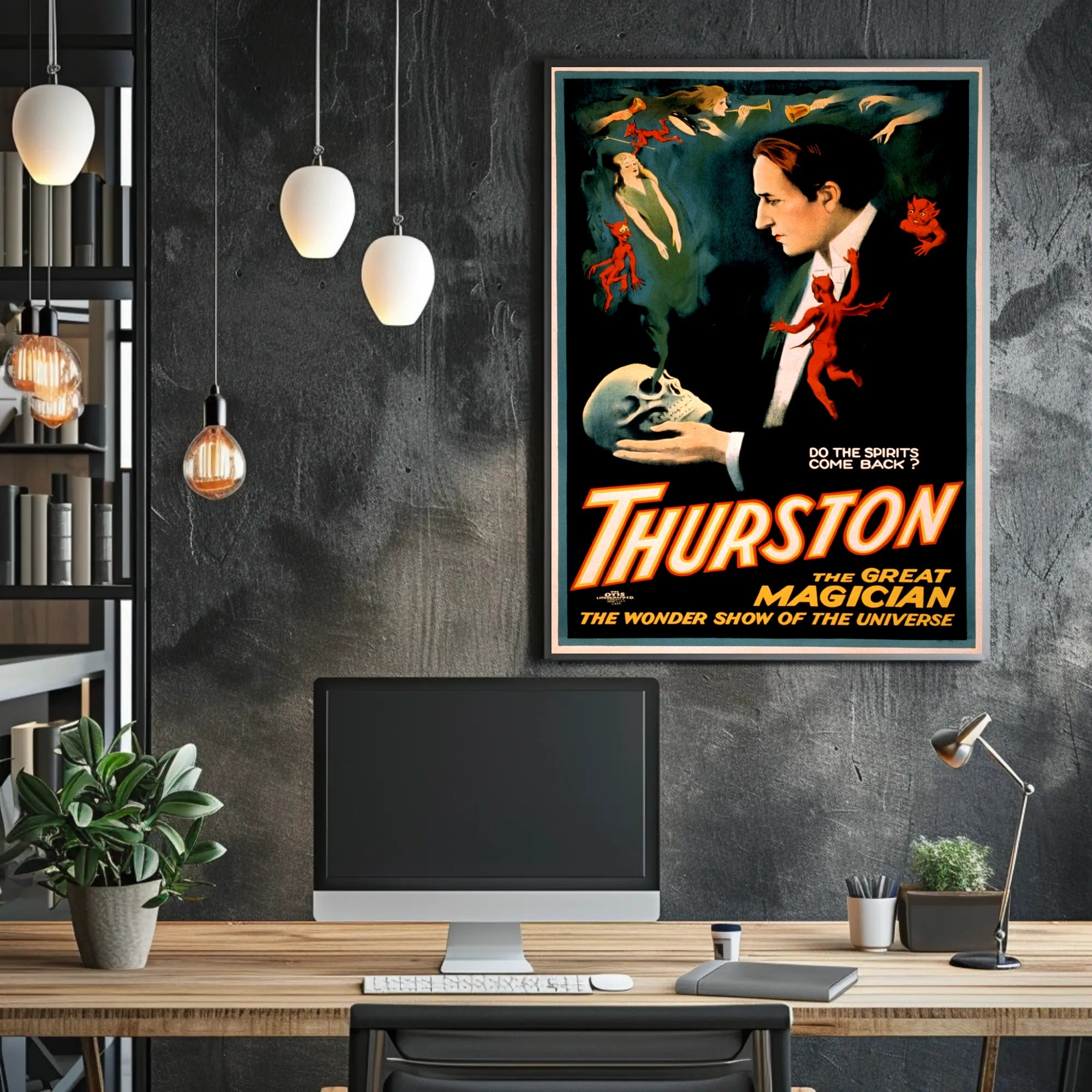 Thurston Magician Vintage Poster with Mystical Supernatural Theme