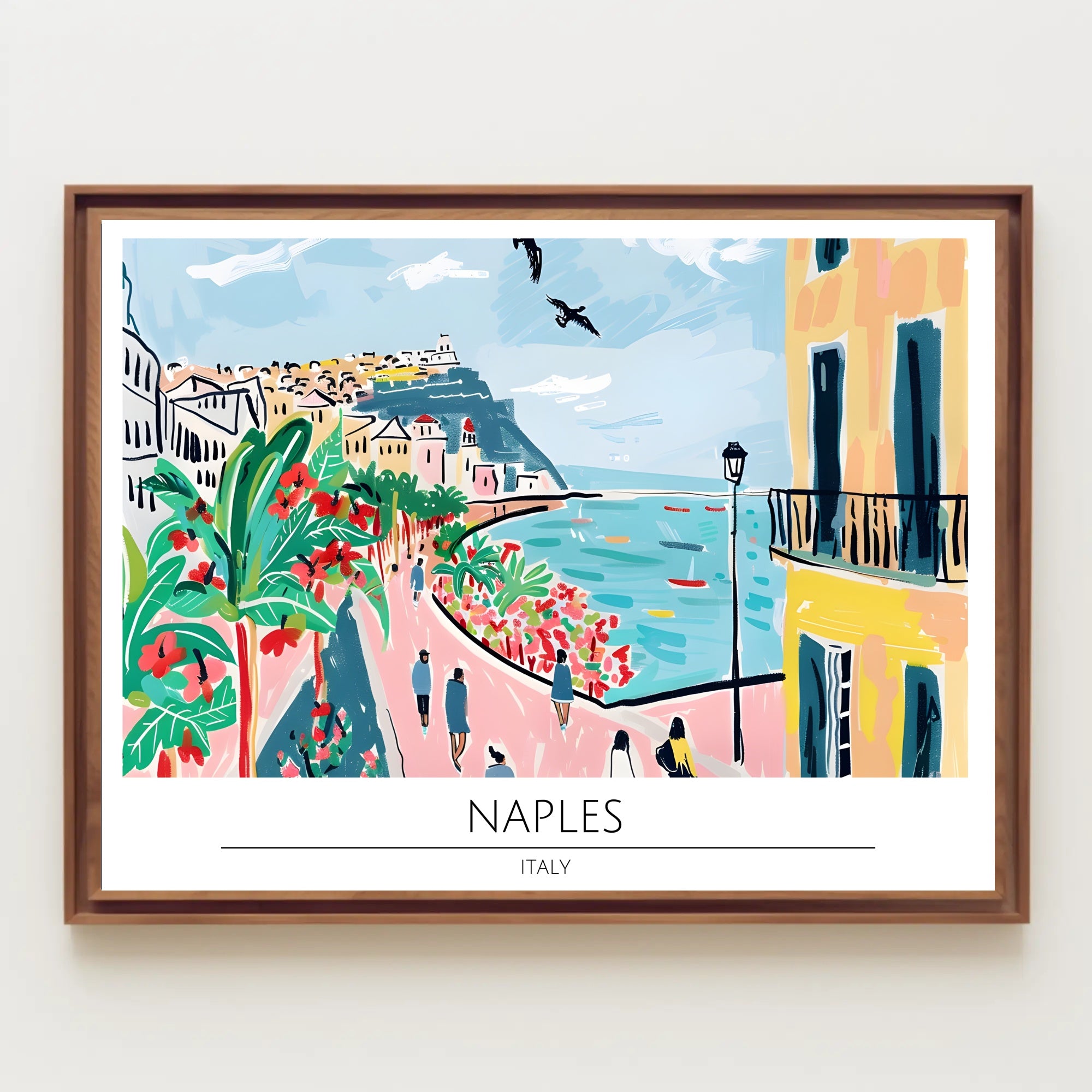 Vibrant Naples Seaside Poster PosterGoat