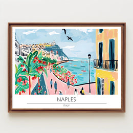Vibrant Naples Seaside Poster PosterGoat