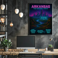 Arkansas Scenic Hot Springs Cityscape Travel Poster