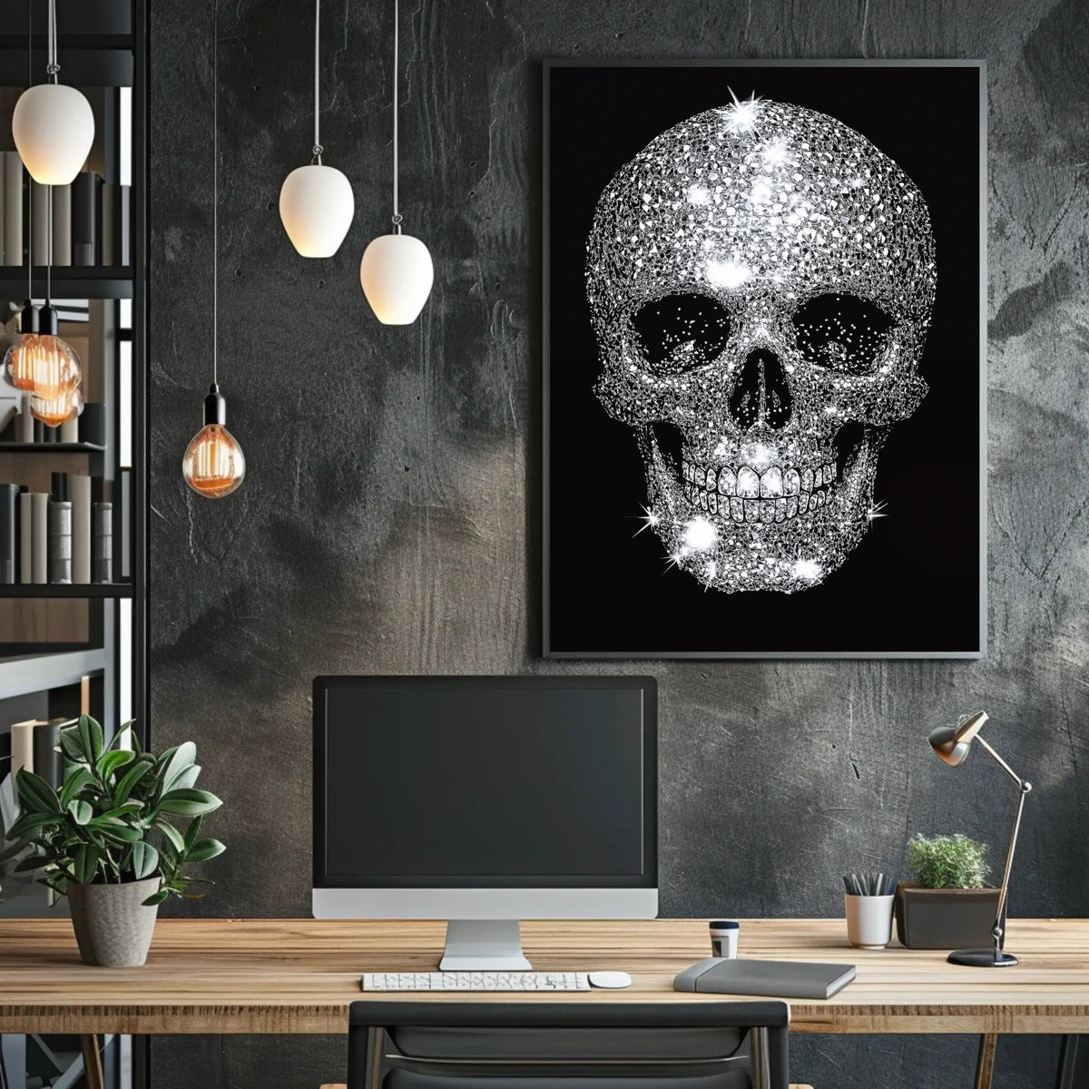 Skull Diamonds Luxurious Striking Poster