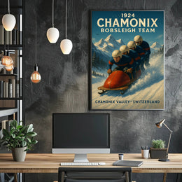 Chamonix Bobsleigh Team 1924 Poster