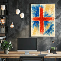 Abstract Cross In Watercolor Abstract Poster
