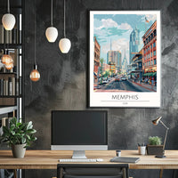 Memphis Cityscape Poster PosterGoat