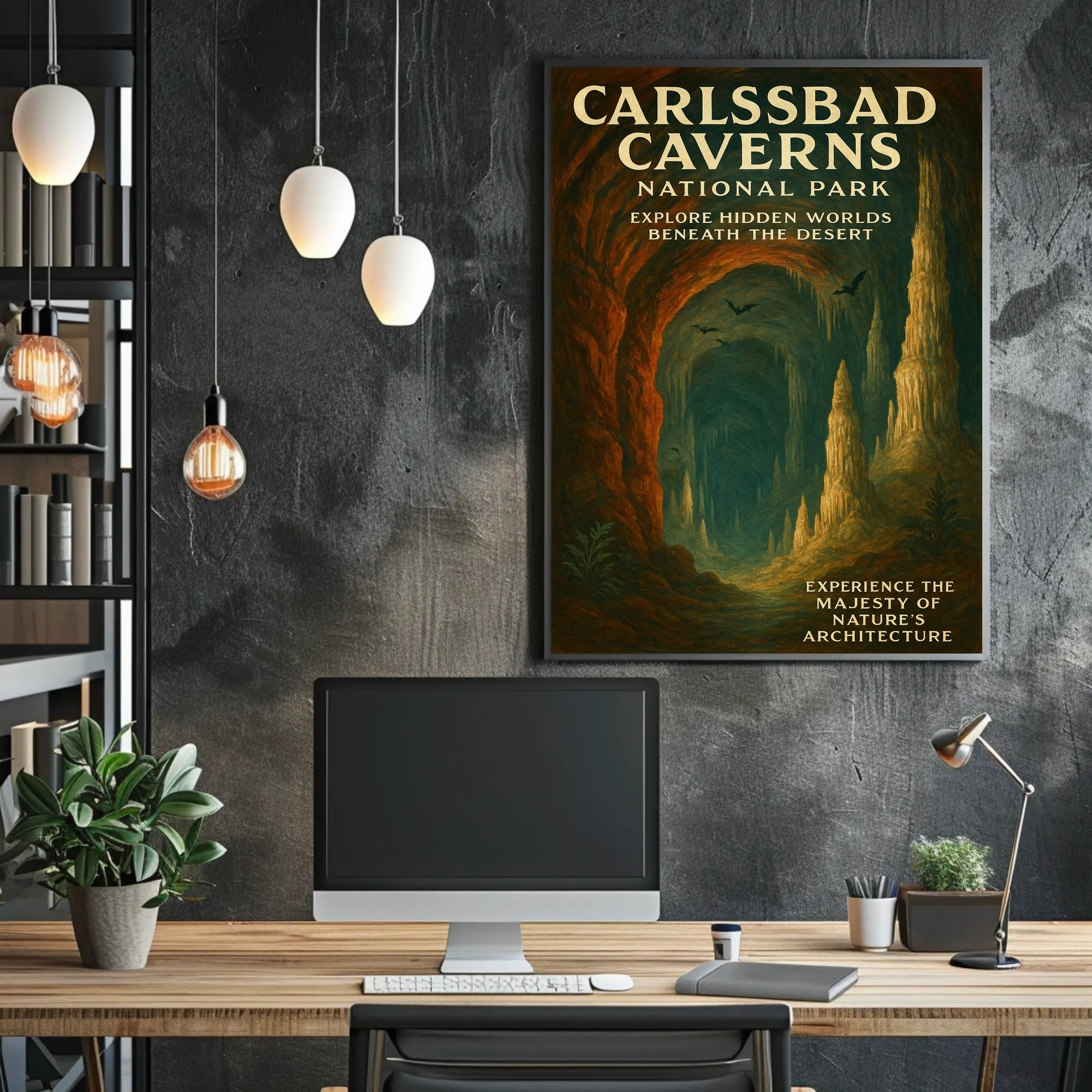 Carlsbad Caverns Vintage National Park Poster