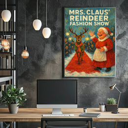 Mrs. Claus Reindeer Fashion Show Poster
