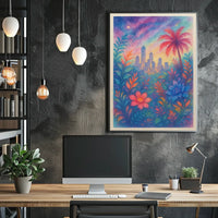 Vibrant Cityscape At Twilight Poster