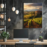 Tuscany Vineyard Landscape Travel Poster